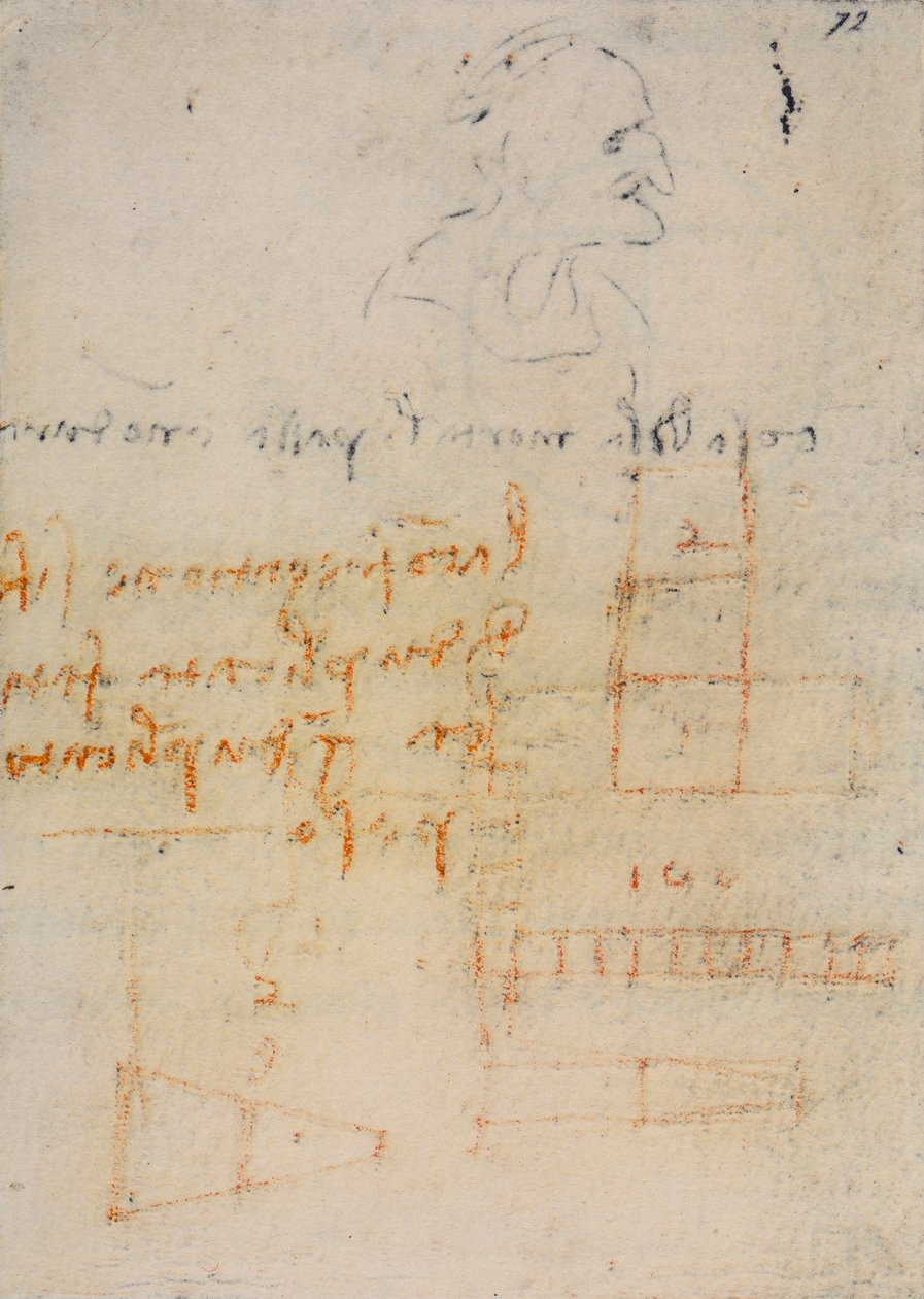 Codex Forster III, f.72r, refleksjoner og notater om fysikk, ca. 1490-93 av Leonardo da Vinci