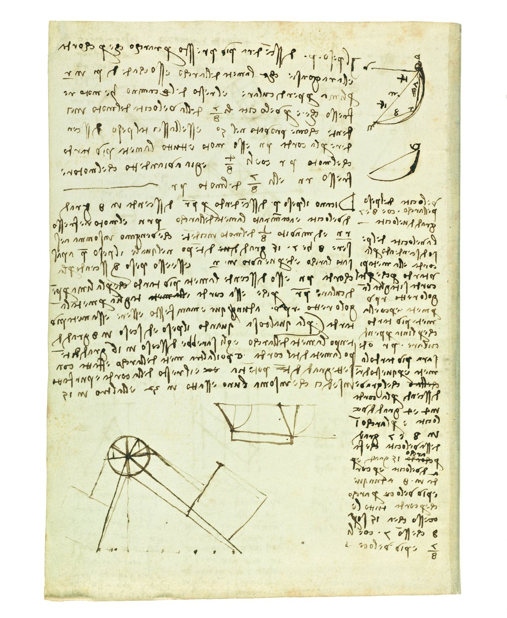 Codex on the flight of birds, Folio 1 verso av Leonardo da Vinci
