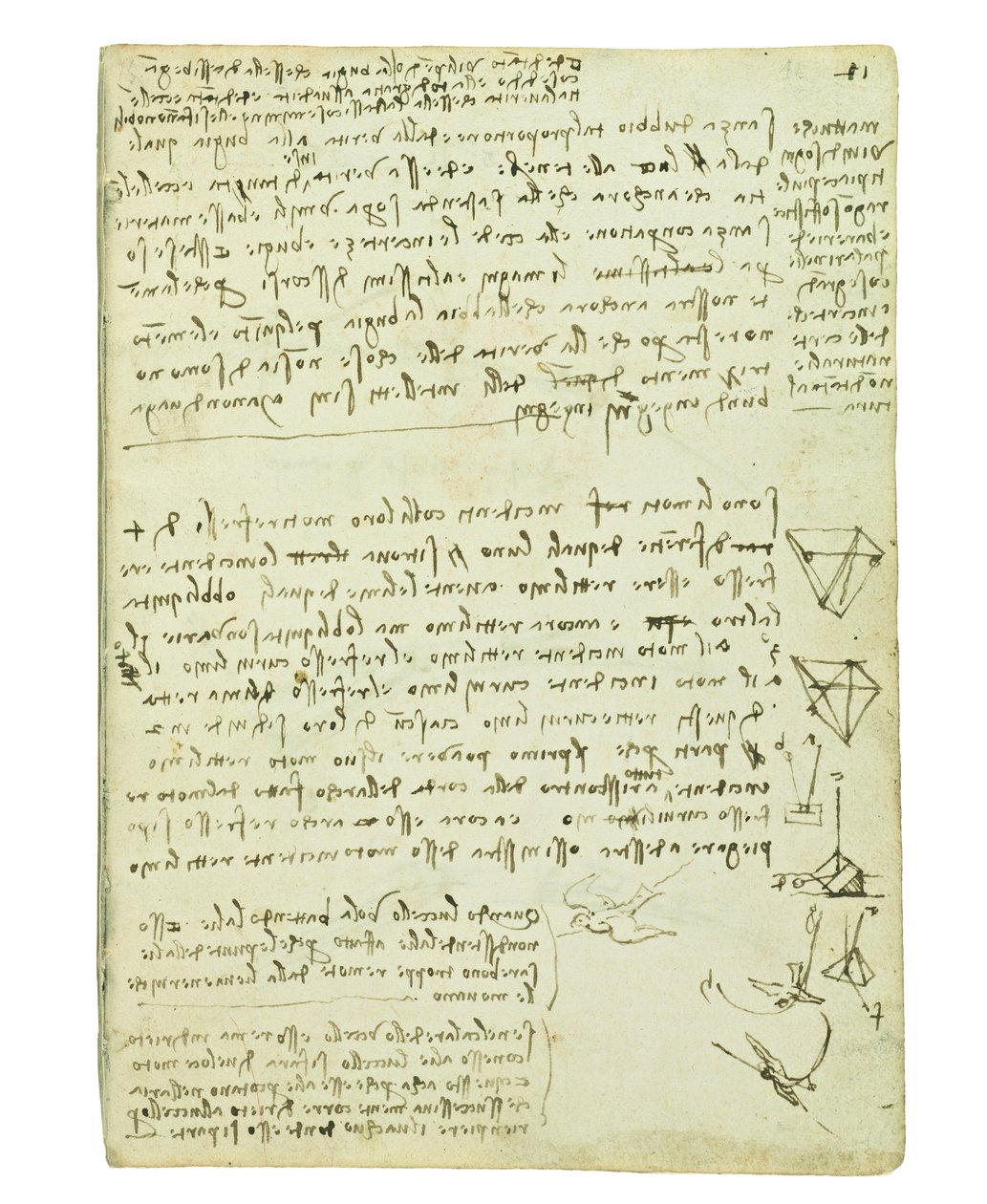 Codex on the flight of birds, Folio 11 recto av Leonardo da Vinci