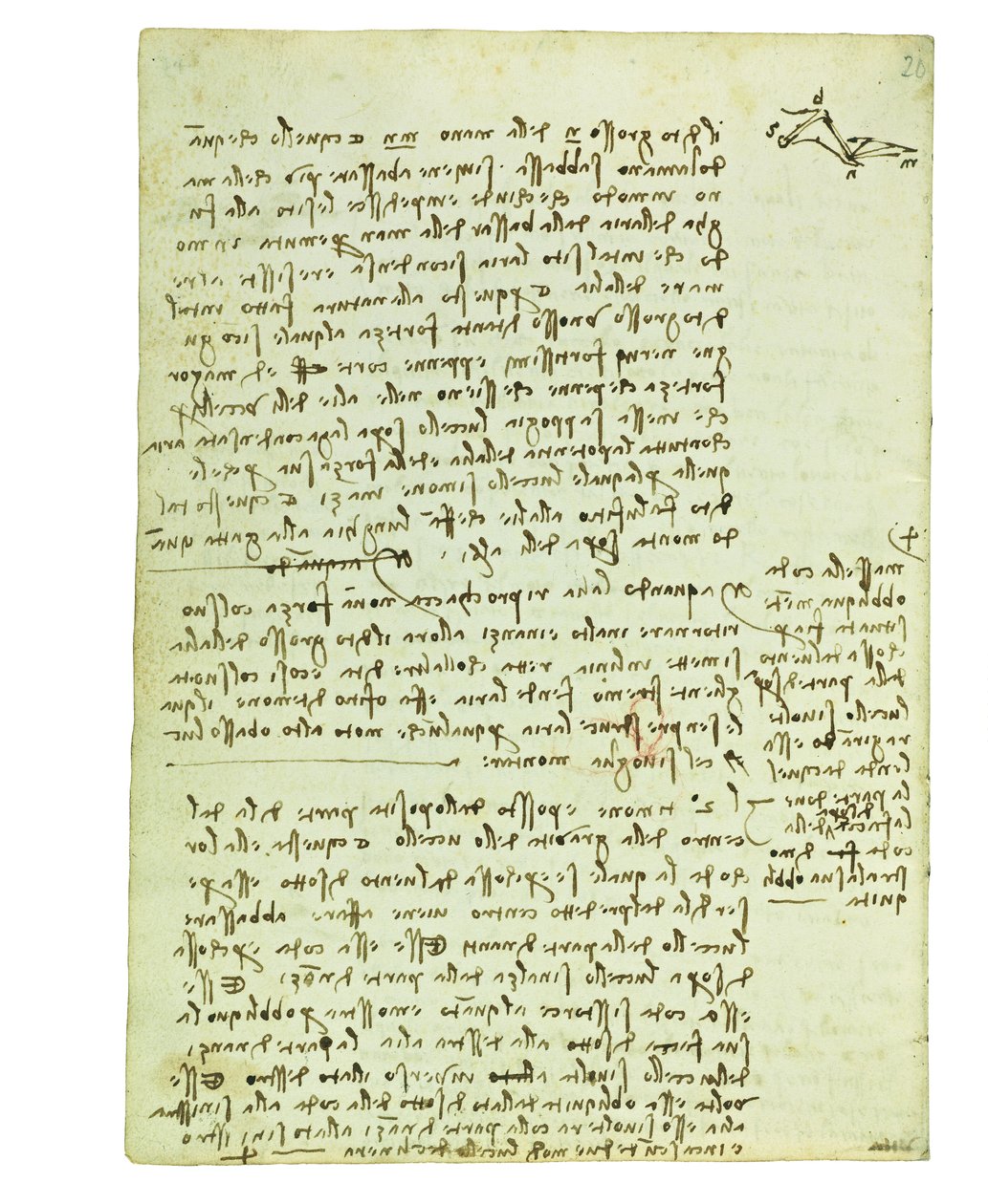 Codex on the flight of birds, Folio 13 verso av Leonardo da Vinci
