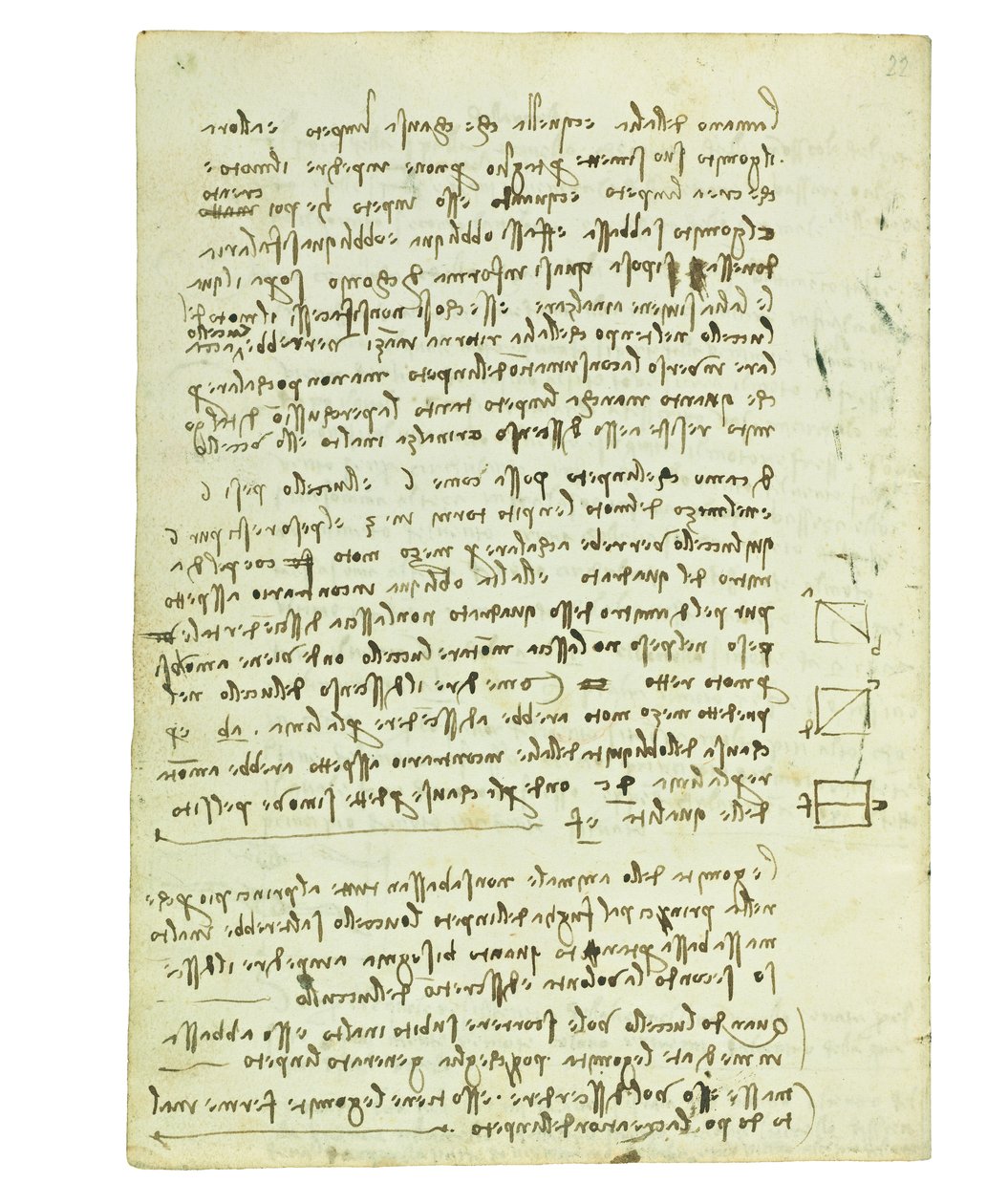 Codex on the flight of birds, Folio 14 verso av Leonardo da Vinci