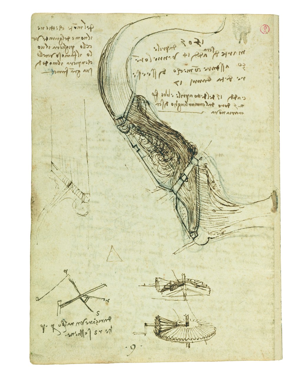 Codex on the flight of birds, Folio 18 verso av Leonardo da Vinci
