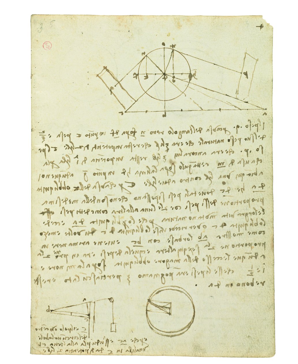 Codex on the flight of birds, Folio 4 recto av Leonardo da Vinci