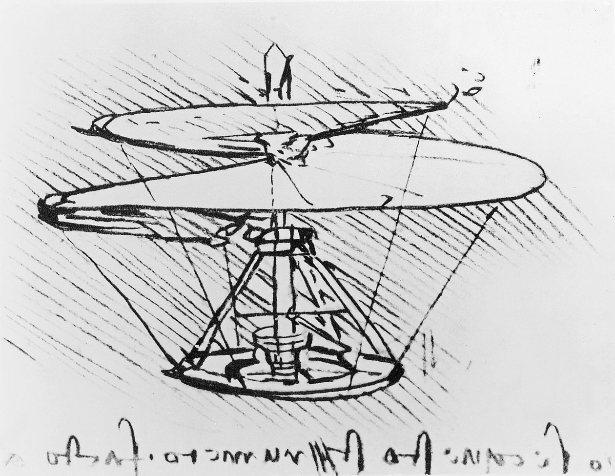 Detalj av et design for en flygende maskin, c.1488 penn og blekk på papir av Leonardo da Vinci