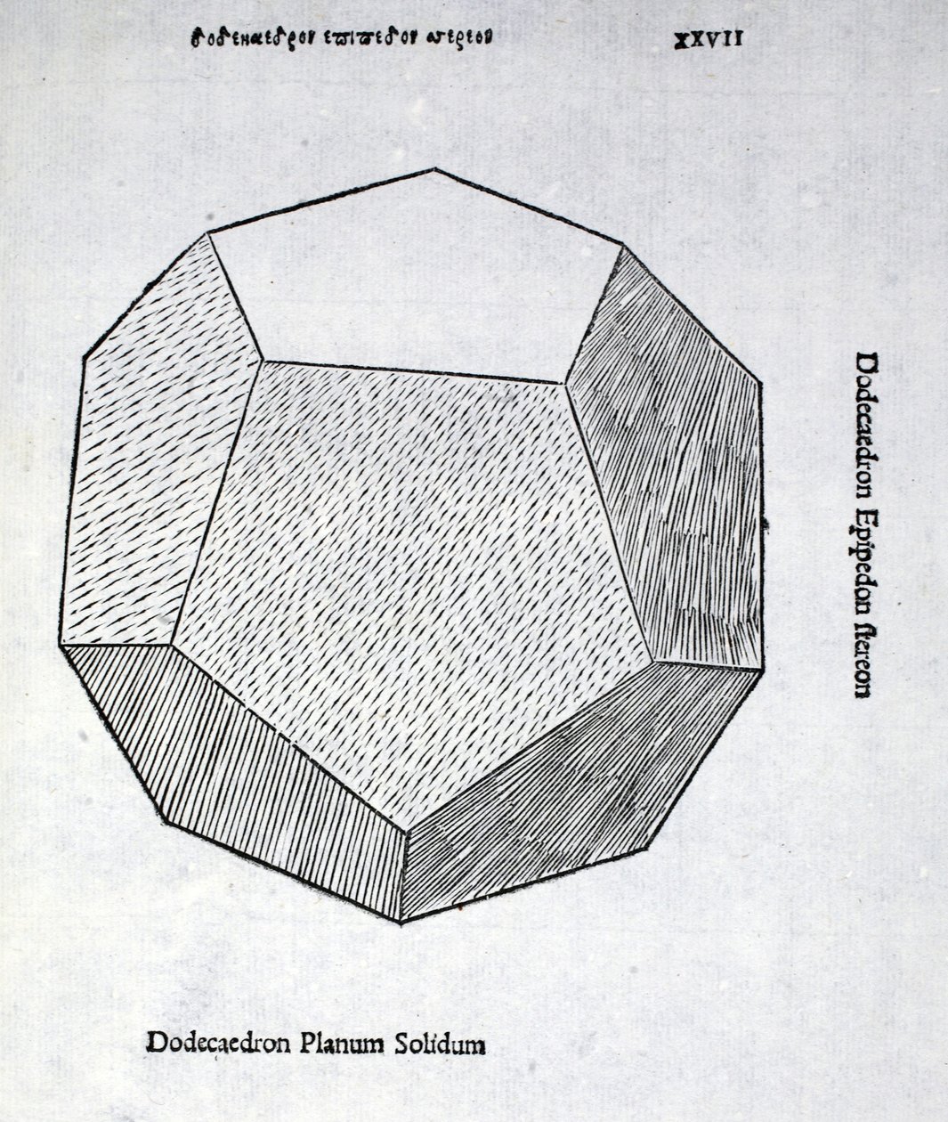 Dodecahedron solid plan, illustrasjon fra 