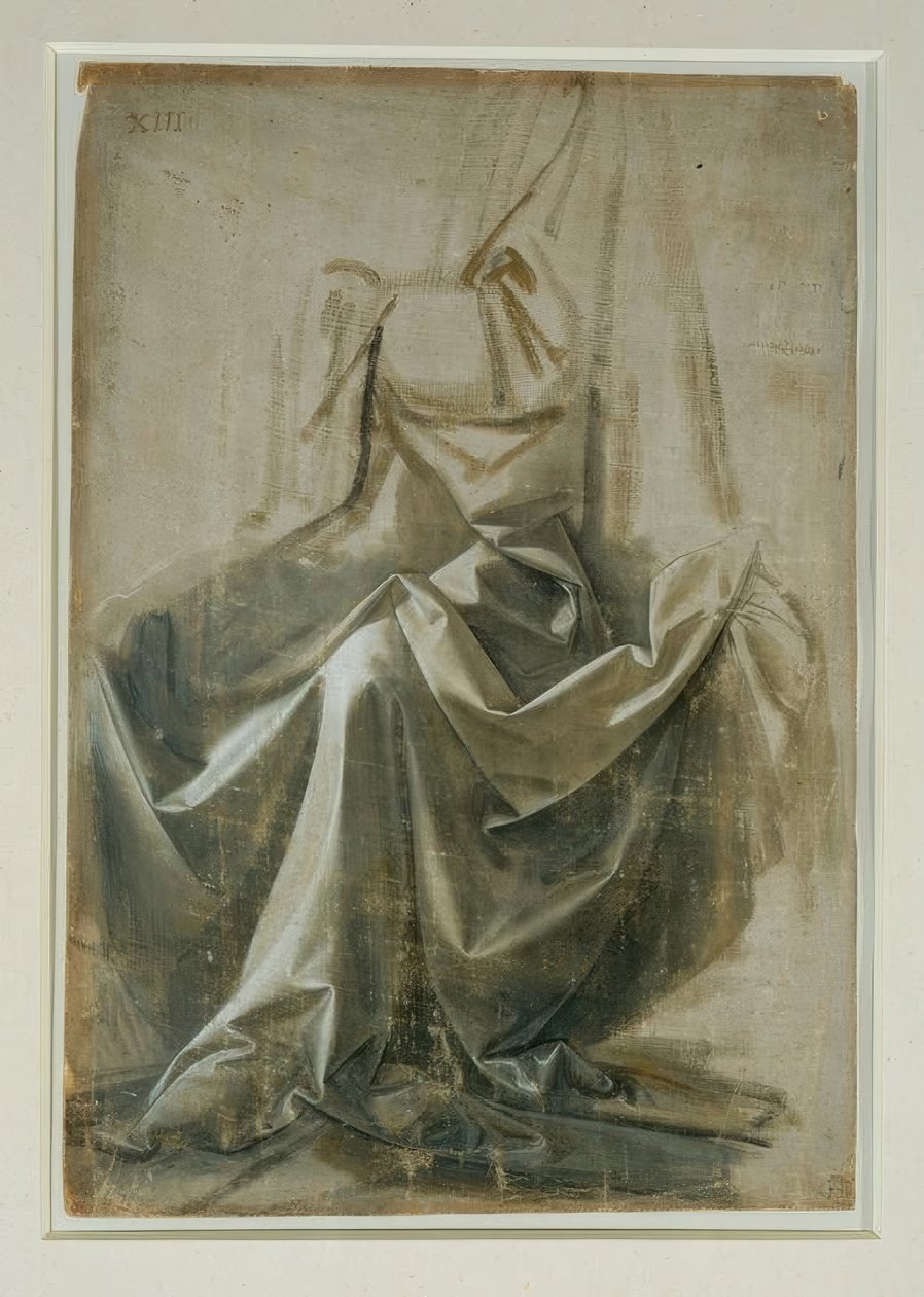 Kjolestudie av en sittende figur av Leonardo da Vinci
