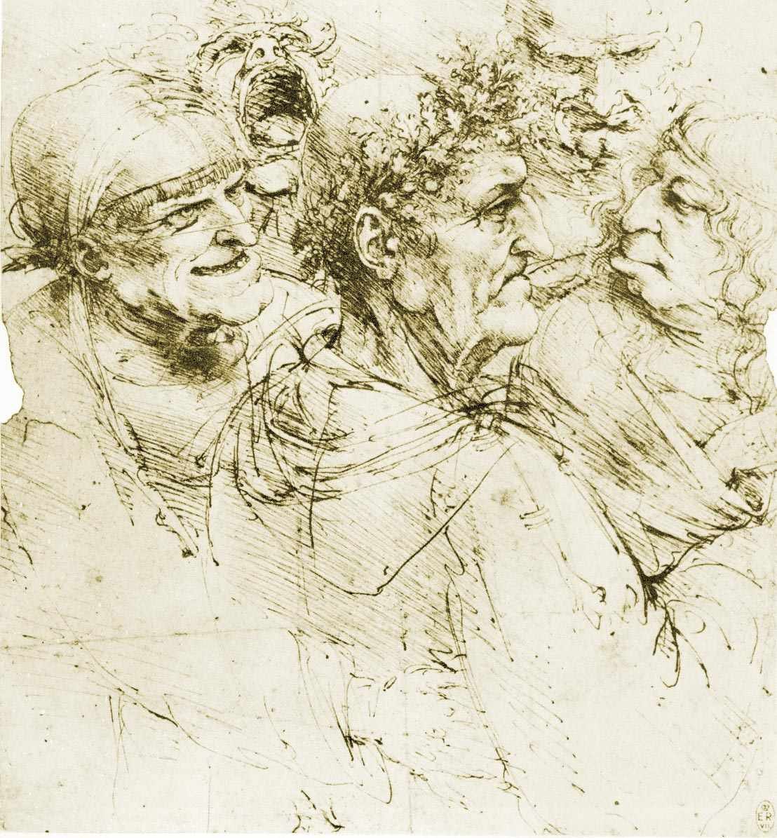 Groteske hoder av Leonardo da Vinci