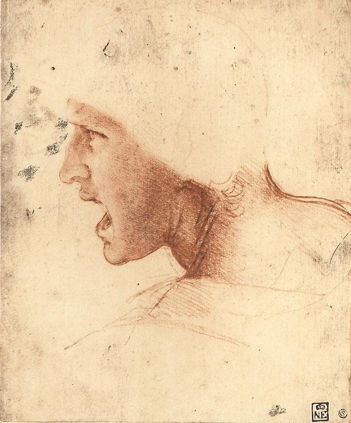 Hodet til en kriger av Leonardo da Vinci