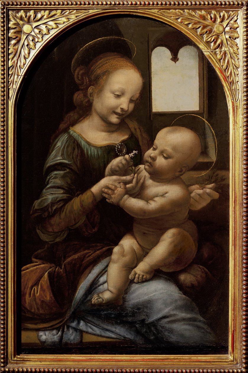 Madonna med en blomst, eller Madonna Benois, ca. 1478 av Leonardo da Vinci