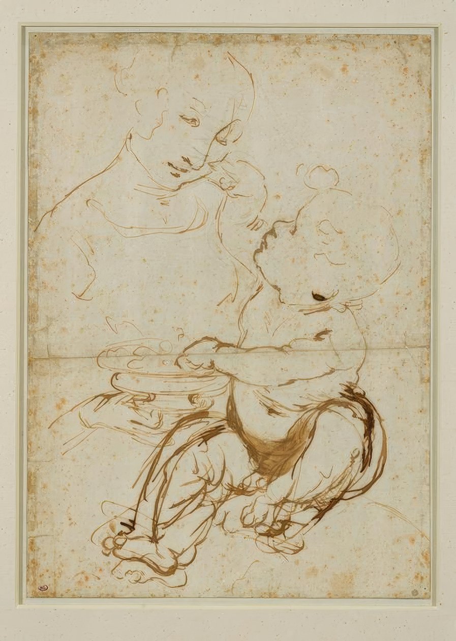 Mary med barn, såkalt Madonna med fruktene av Leonardo da Vinci
