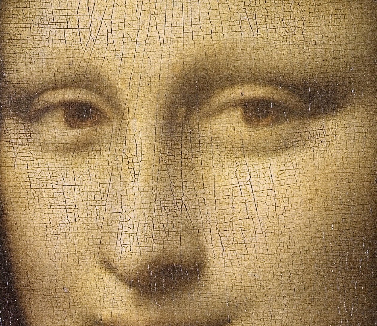 Mona Lisa, ca. 1503-6 (detalj av 3179) av Leonardo da Vinci