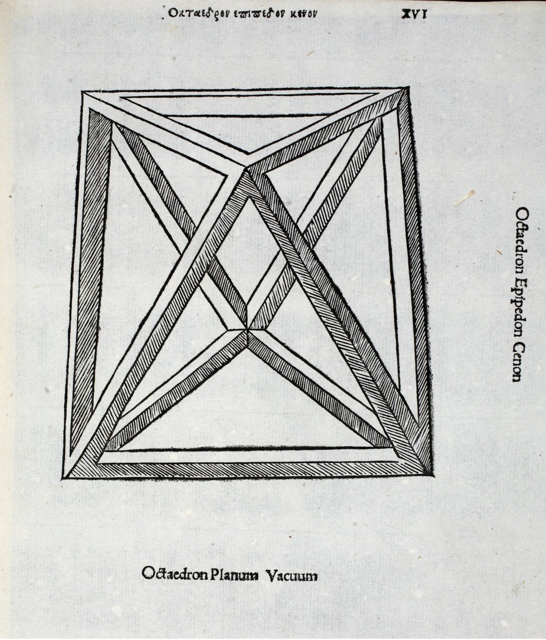 Octocedron flyvakuum, illustrasjon fra 'Divine Proportion' av Luca Pacioli (ca. 1445-1517), opprinnelig pub. Venezia, 1509 av Leonardo da Vinci