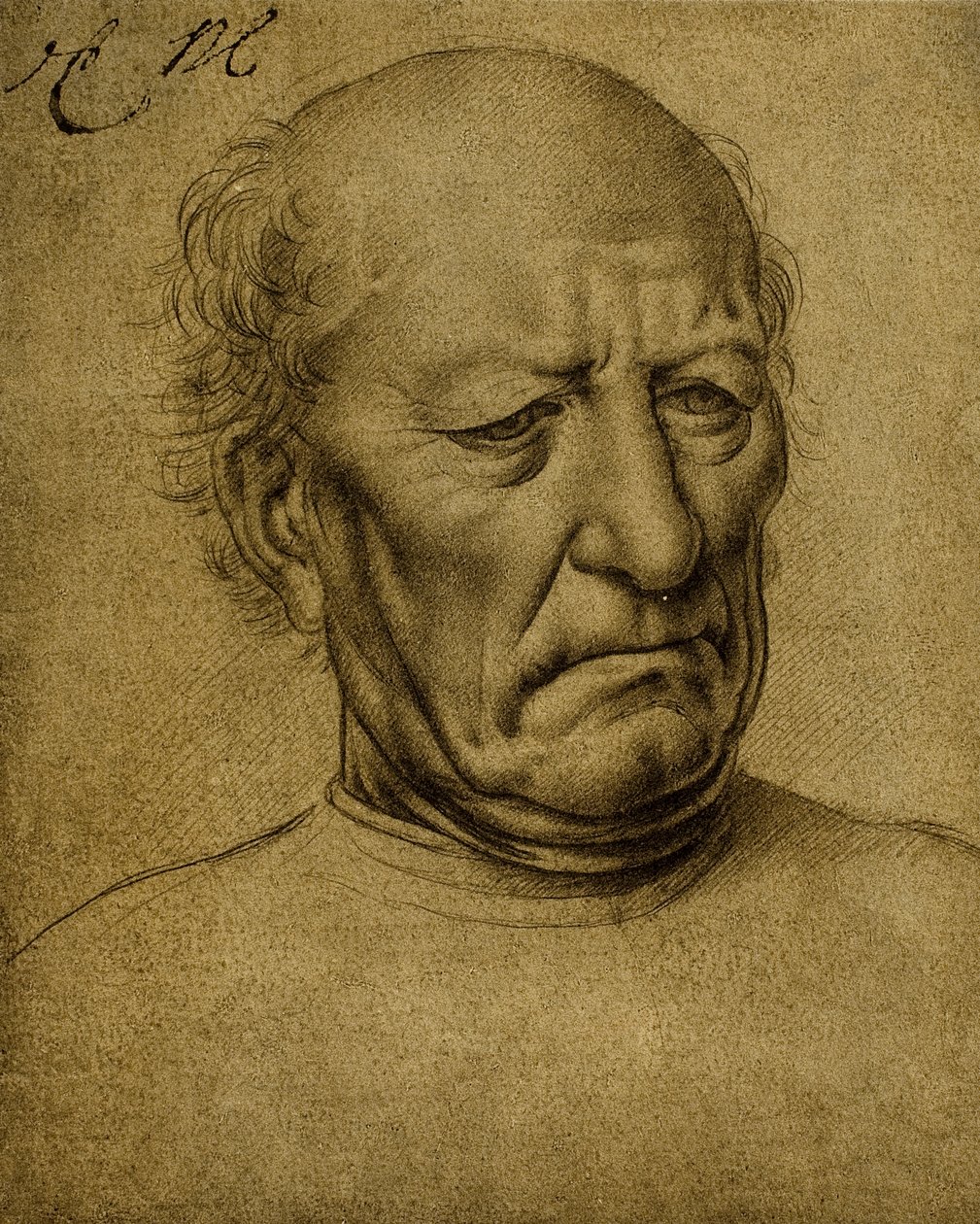 Senilt mannsportrett; tegning av Leonardo da Vinci. Louvre, Paris av Leonardo da Vinci