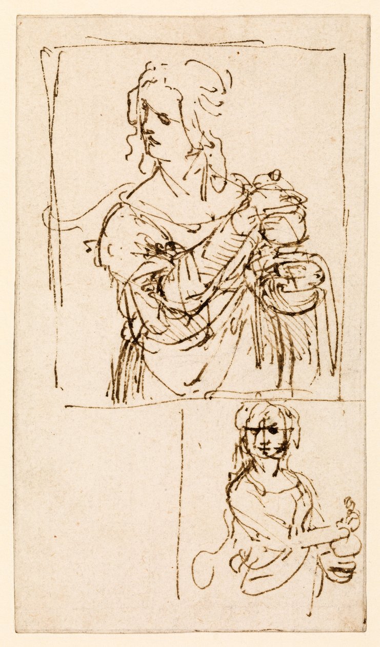 Studier for en St. Maria Magdalena, ca. 1480-83 av Leonardo da Vinci