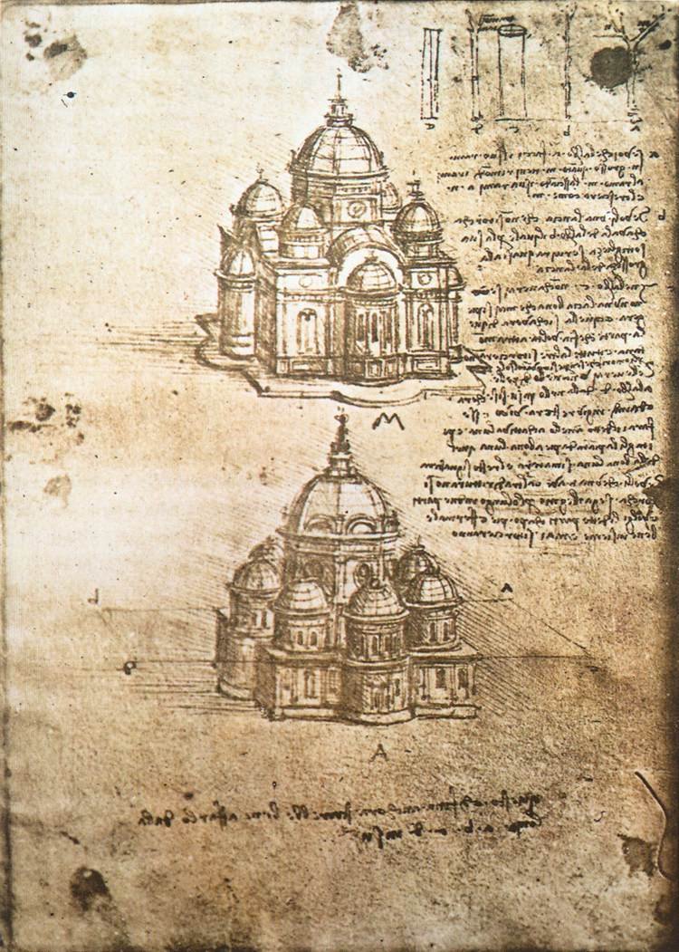 Studier av sentrale planbygninger av Leonardo da Vinci