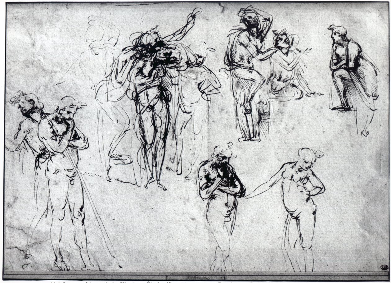 Studie av nakne menn av Leonardo da Vinci