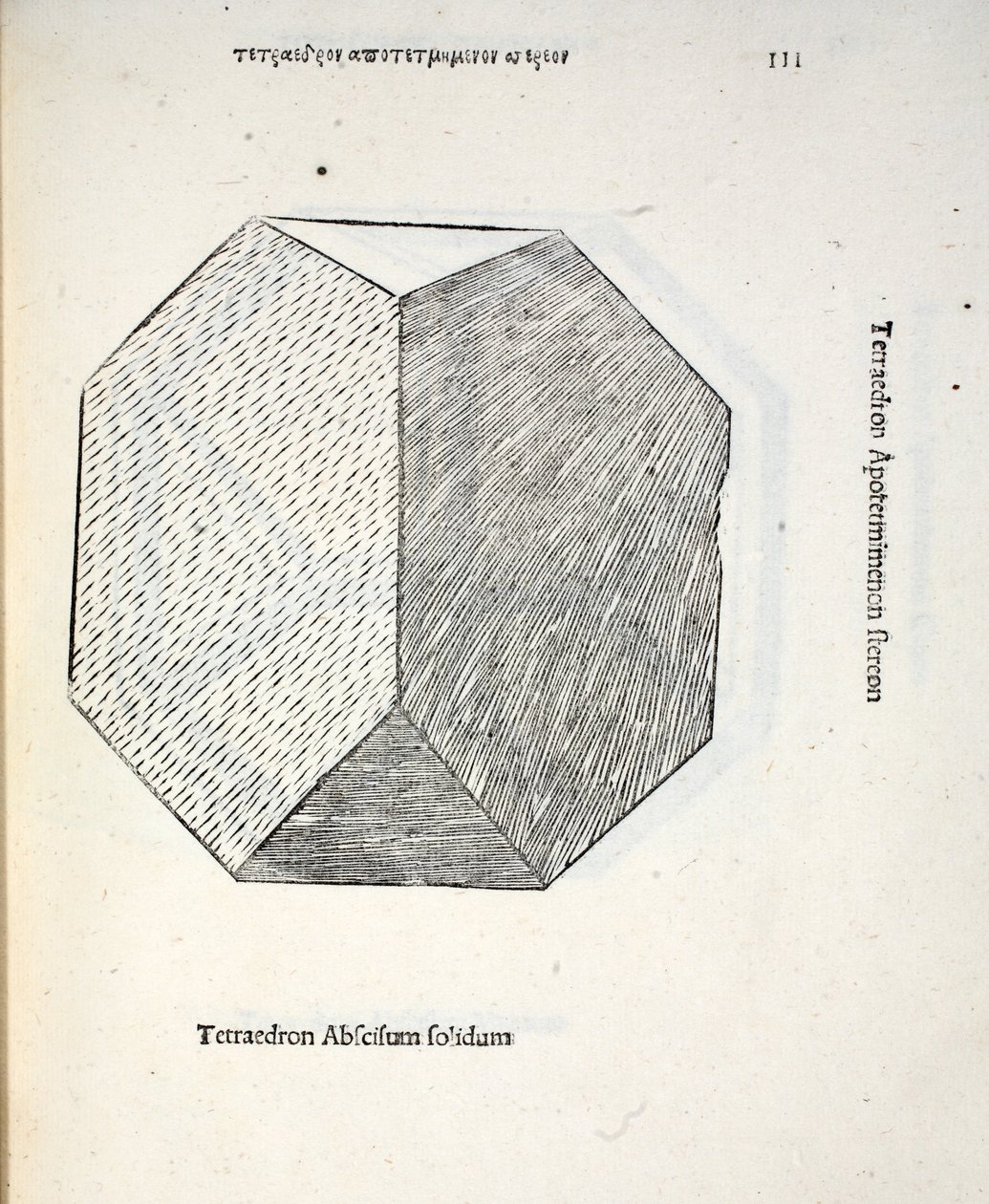 Tetraedron avskåret solid, illustrasjon fra 