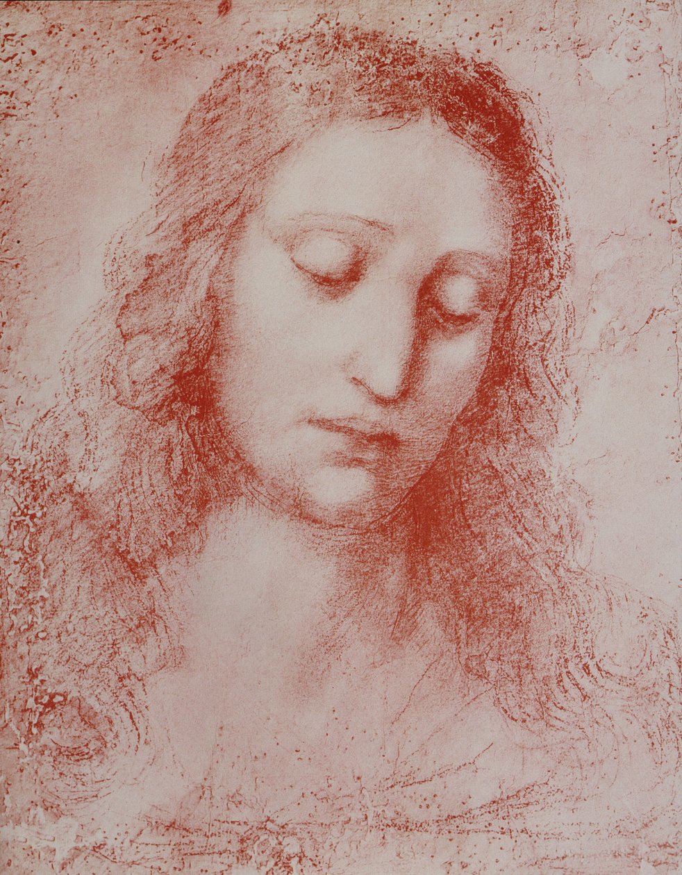 Forløseren (rødt kritt på papir) av Leonardo da Vinci