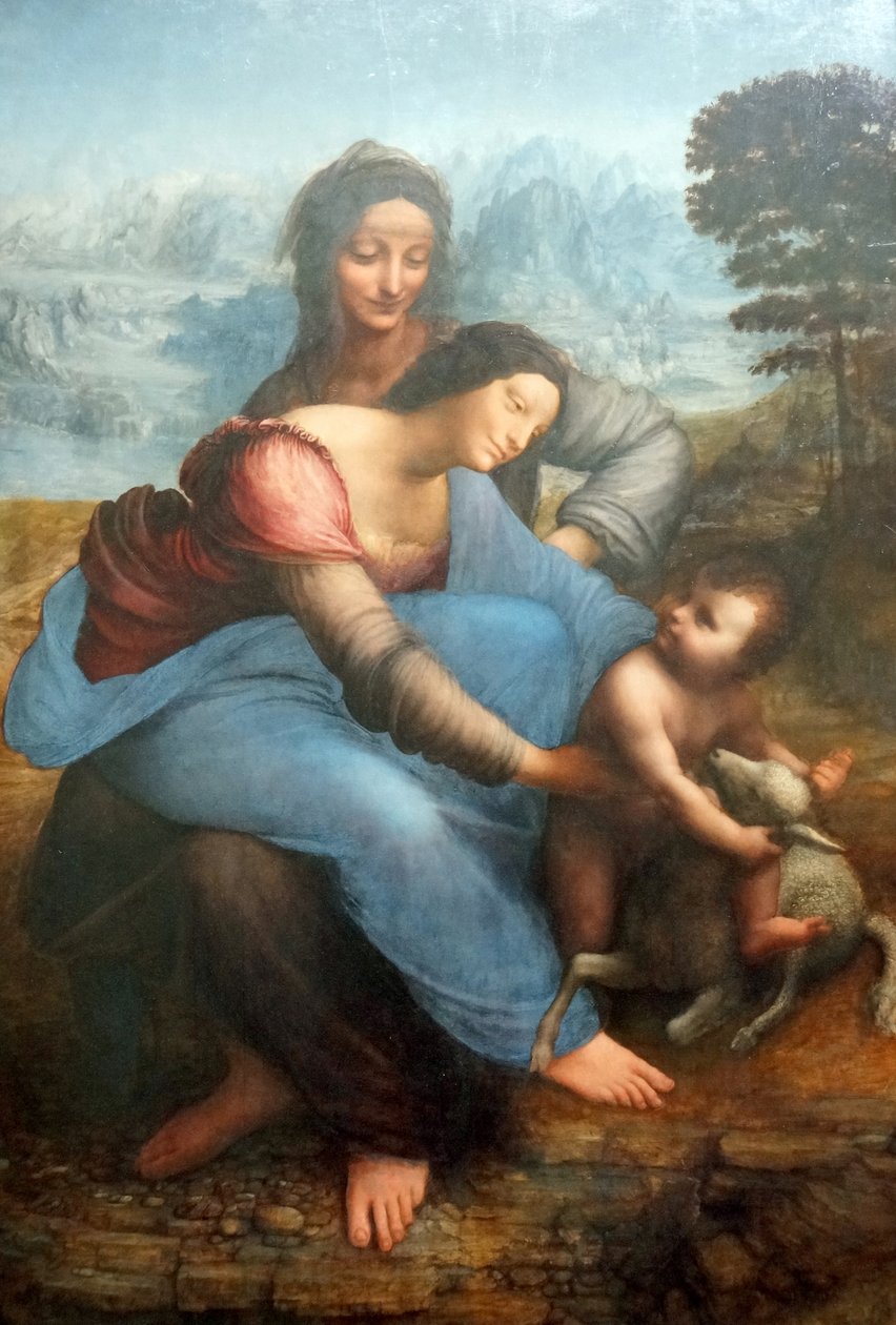 Jomfruen og barnet med Saint Anne av Leonardo da Vinci