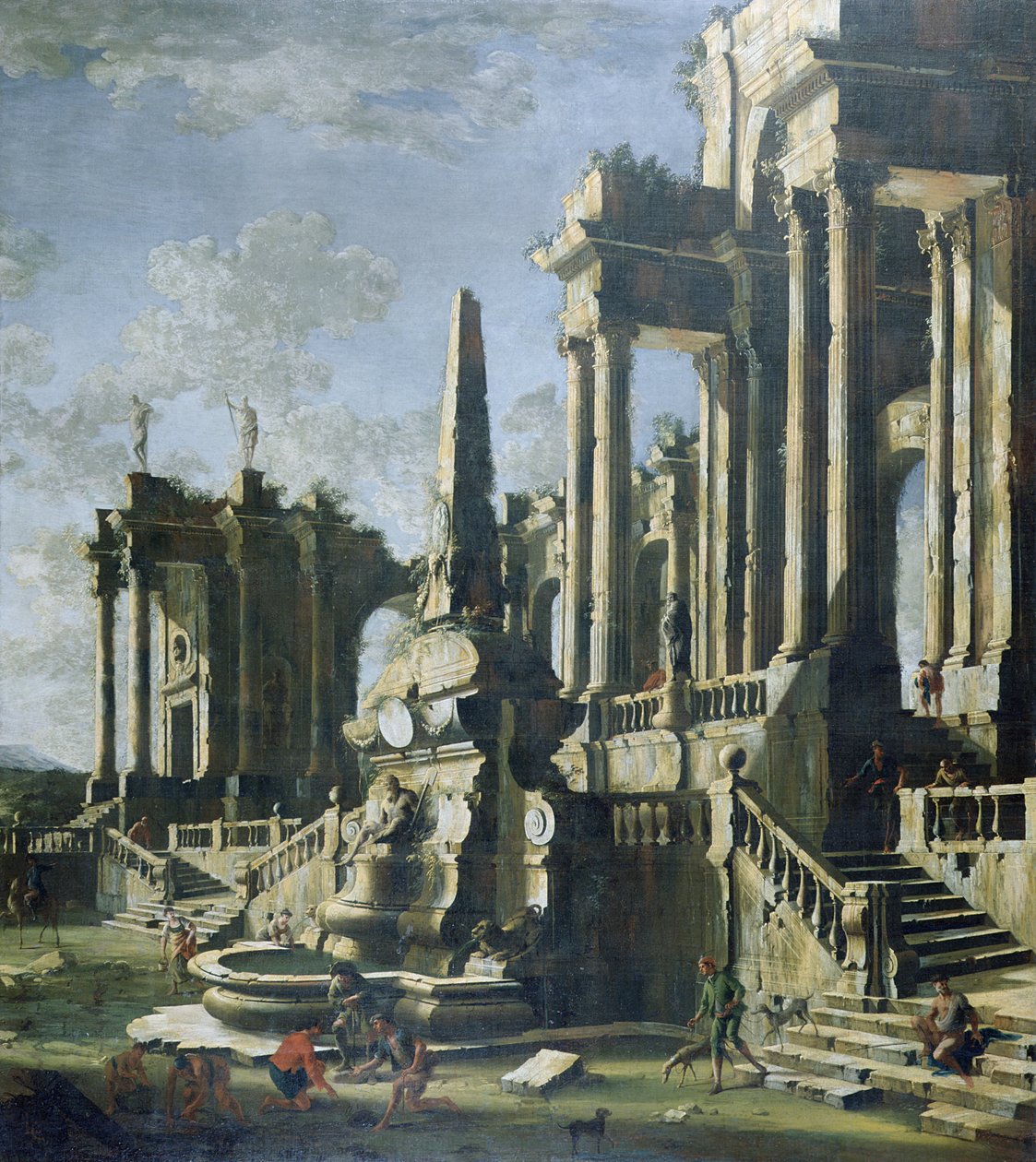 Imaginære ruiner (olje på lerret) av Leonardo Coccorante
