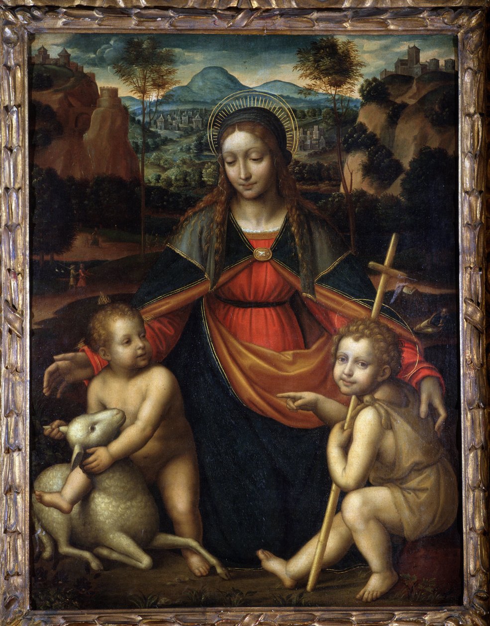 The Virgin - Skolen til Leonardo da vinci, Museum of Menton av Leonardo da (school of) Vinci
