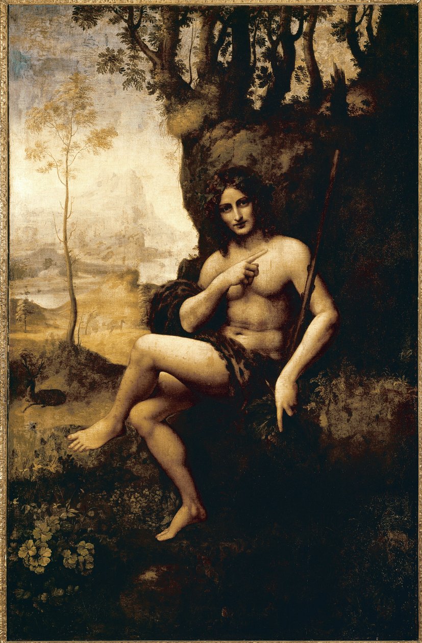 Bacchus (olje transponert på lerret av Leonardo da (studio of) Vinci