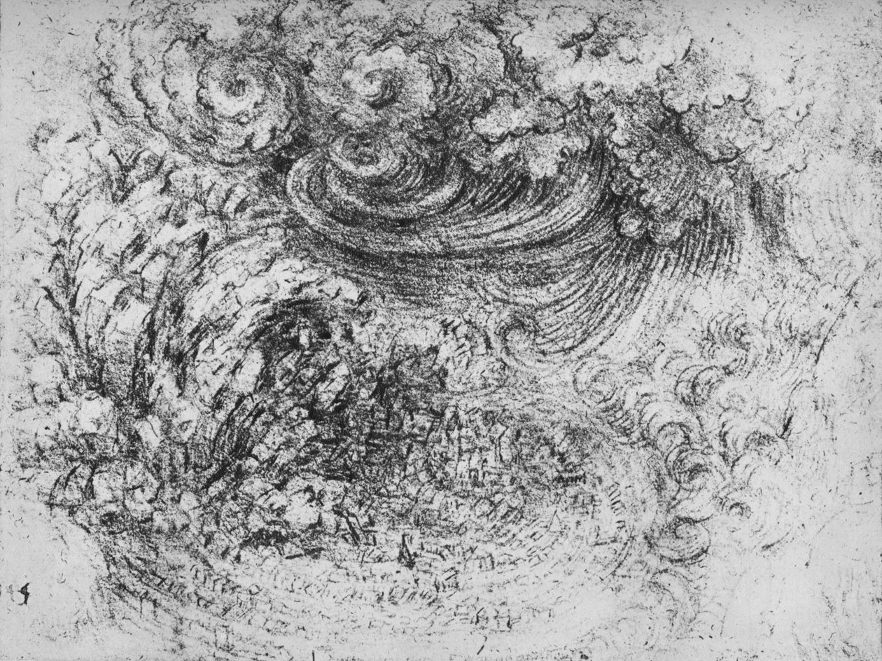 Et skybrudd, c1480 1945 av Leonardo da Vinci