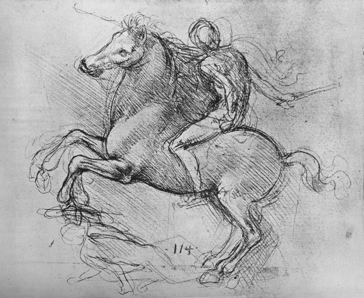 En rytter som tråkker på en fallen fiende, c1480 1945 av Leonardo da Vinci