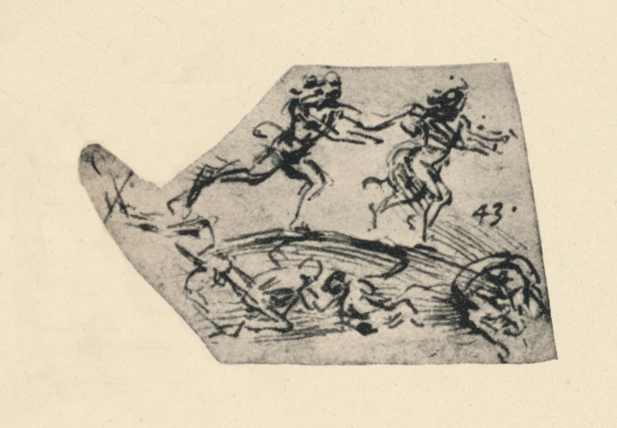 En mann som forfølger en kvinne, c1480 1945 av Leonardo da Vinci