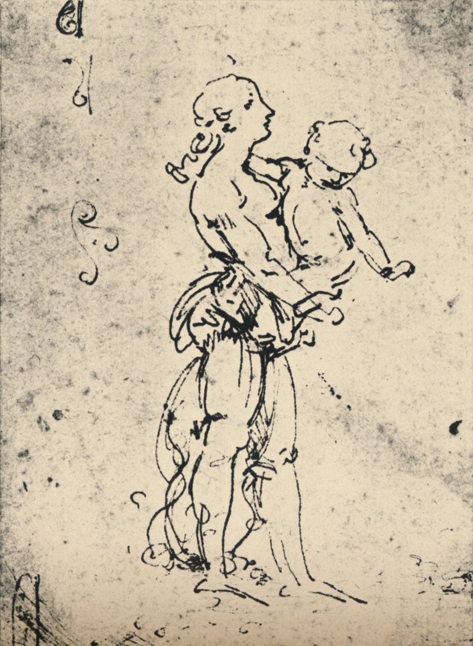 En kvinne som bærer et barn, c1481 1945 av Leonardo da Vinci