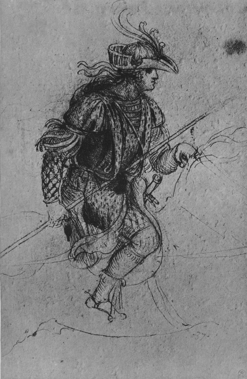 En ungdom til hest, c1480 1945 av Leonardo da Vinci