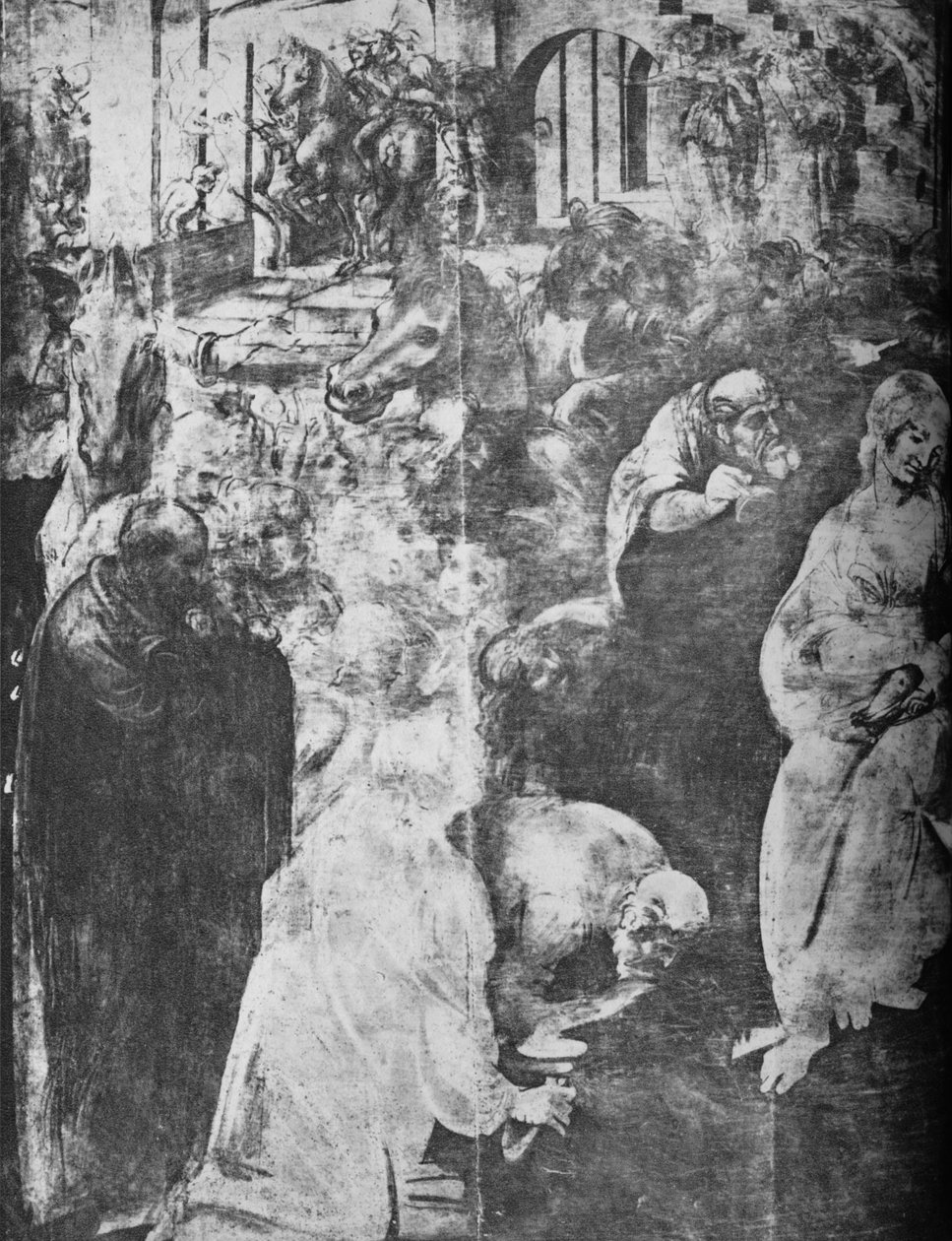 Adoration of the Magi - Venstre nedre del, c1481 1945 av Leonardo da Vinci