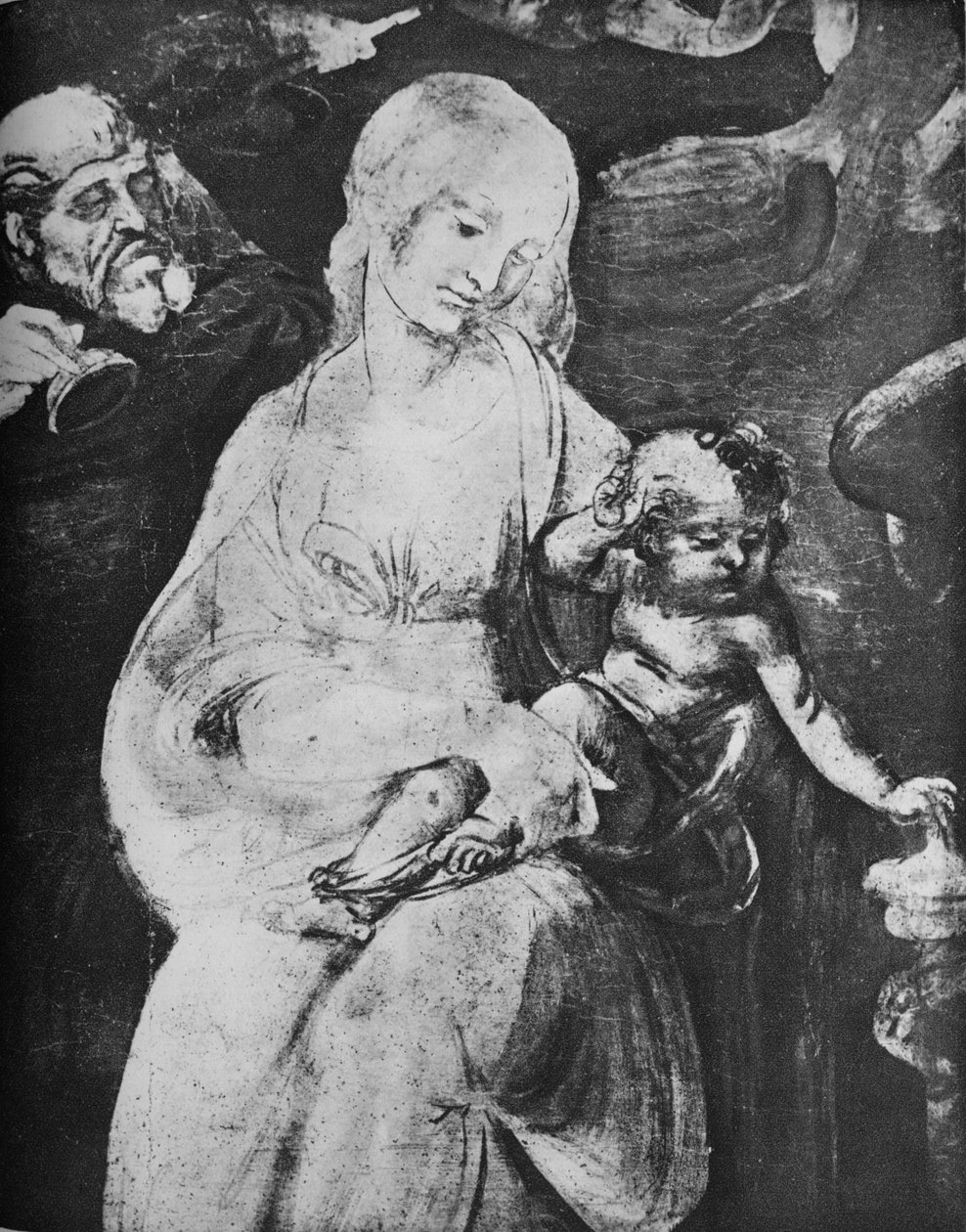 Adoration of the Magi - Virgin and Child, c1481 1945 av Leonardo da Vinci