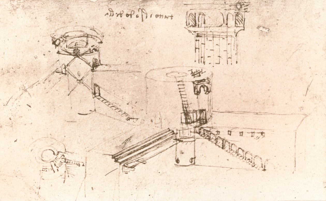 Arkitektur for slott, c1472-c1519 1883 av Leonardo da Vinci