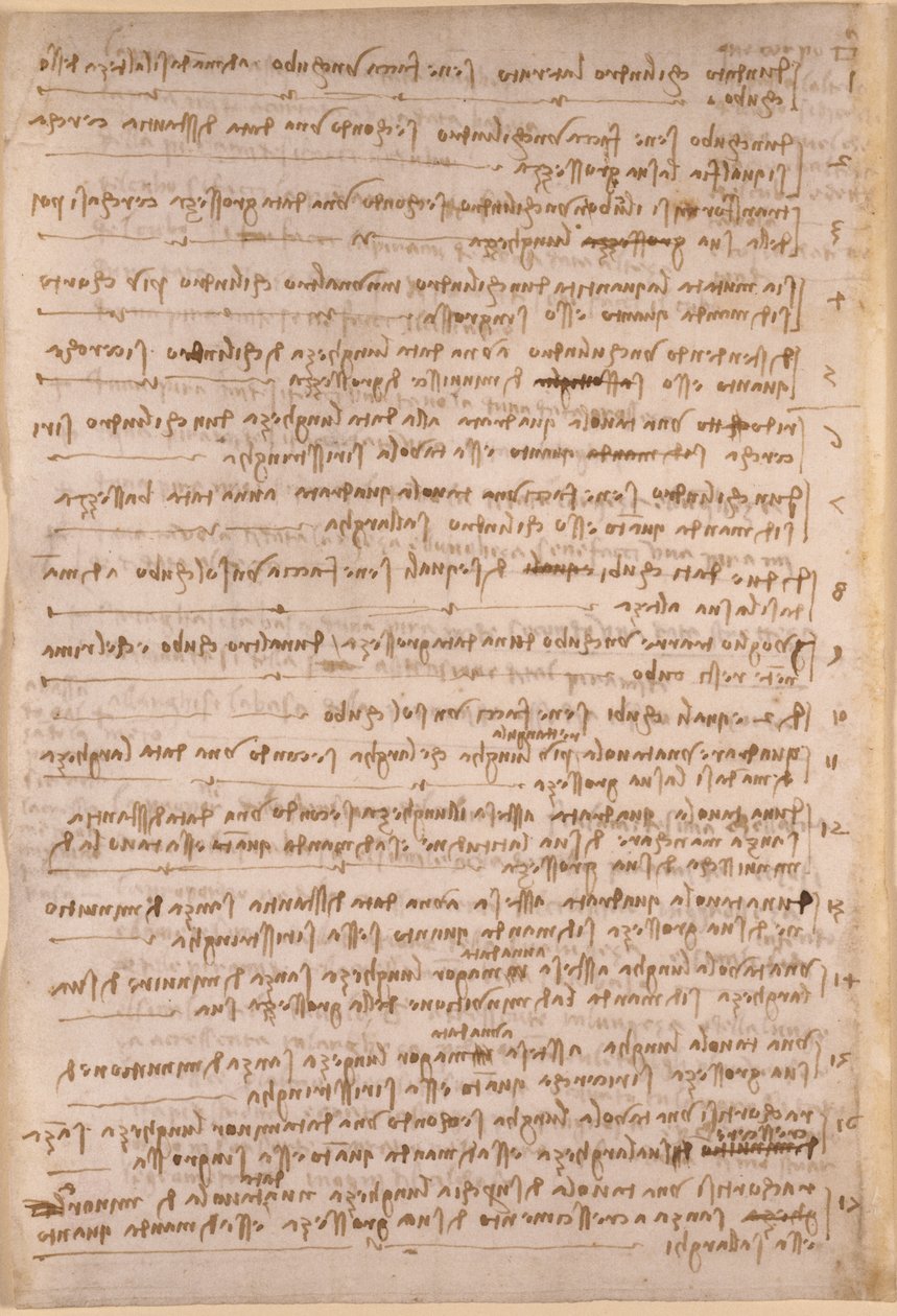Arundel 263, f.154v, Leonardo da Vincis notater fra 