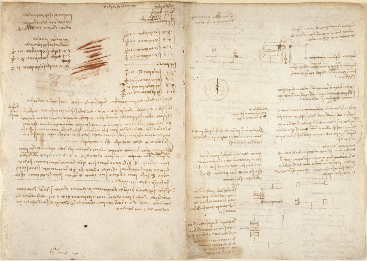 Arundel 263, f.38v, f.37 Notater om aritmetikk, fra 
