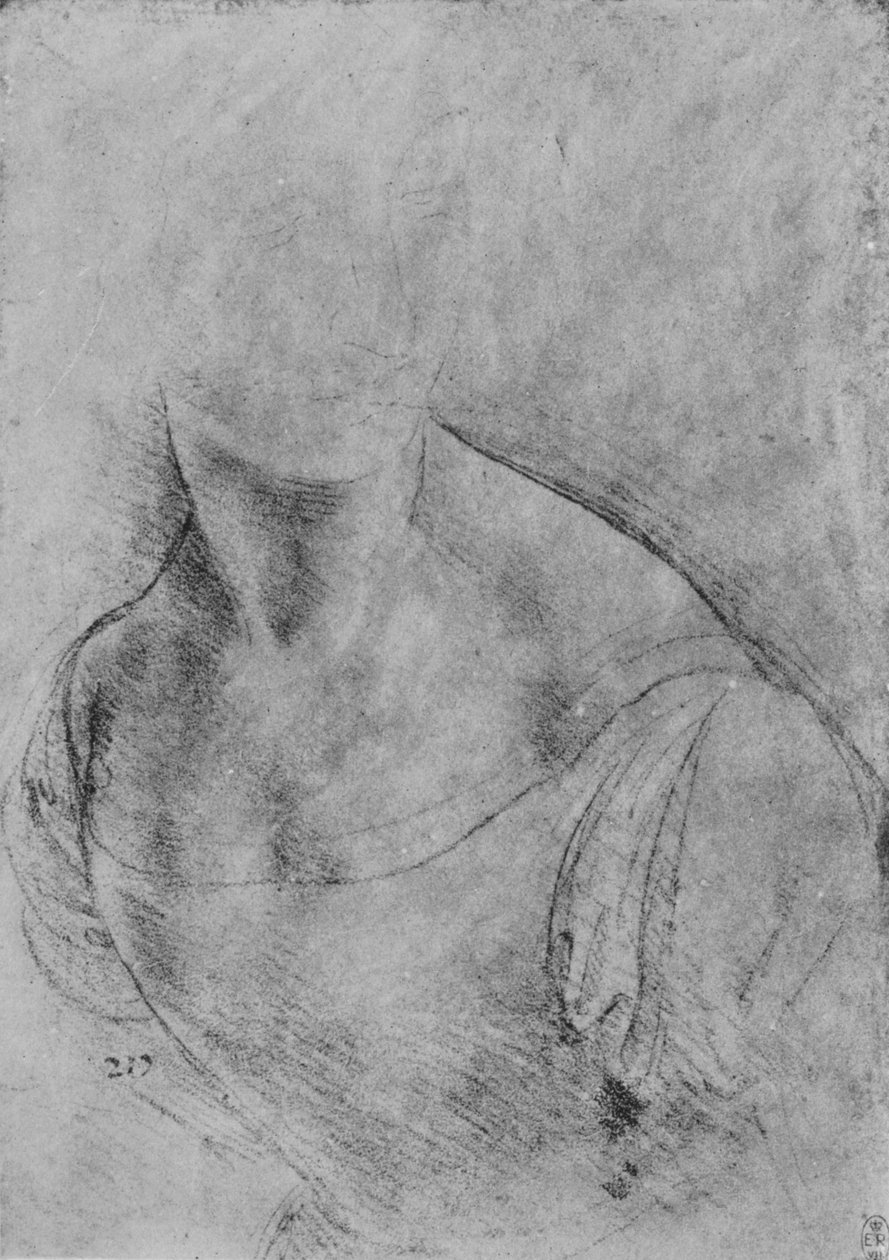 Byste av en kvinne vendt mot venstre, hodet litt antydet, c1480 1945 av Leonardo da Vinci