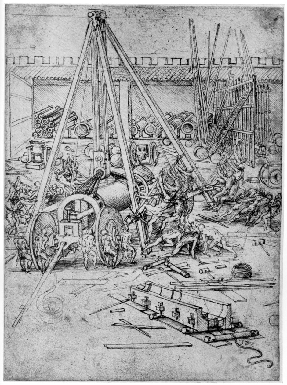 Kanonstøperi, 1487 1954. av Leonardo da Vinci