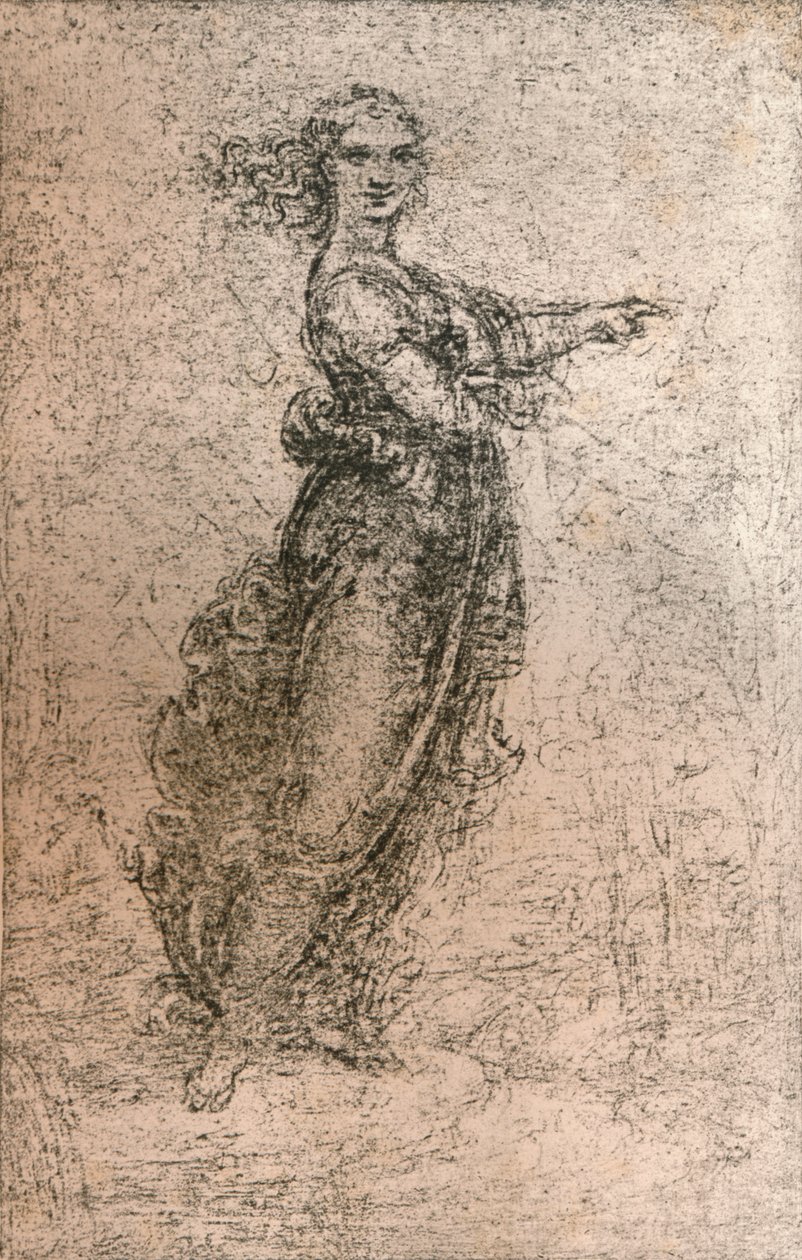 Kulltegning av en kvinneskikkelse, c1472-c1519 1883 av Leonardo da Vinci