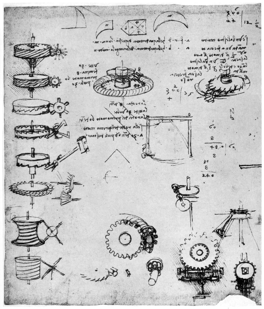 Tannhjulsdetalj, sent på 1400- eller tidlig på 1500-tallet 1954. av Leonardo da Vinci
