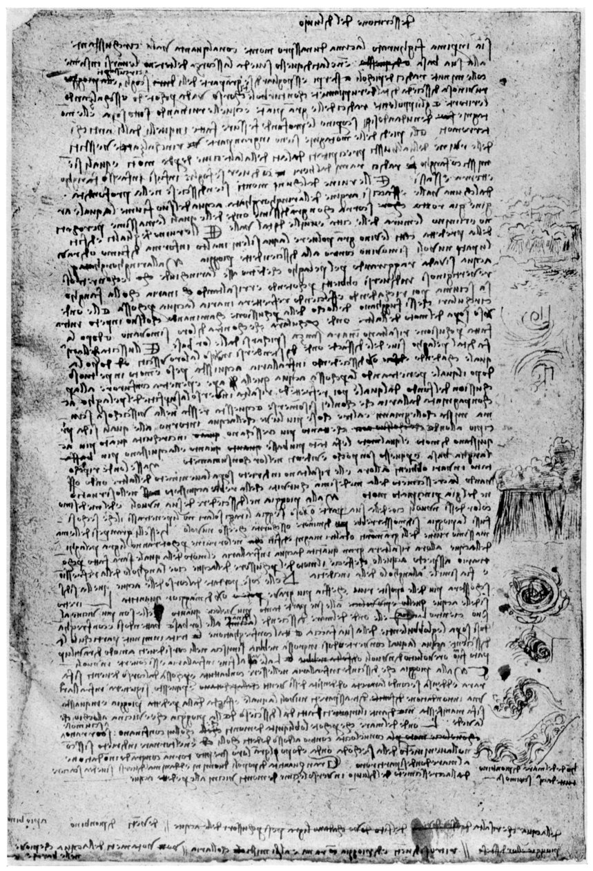 Beskrivelse av den store flommen, sent på 1400-tallet eller tidlig på 1500-tallet 1954 av Leonardo da Vinci