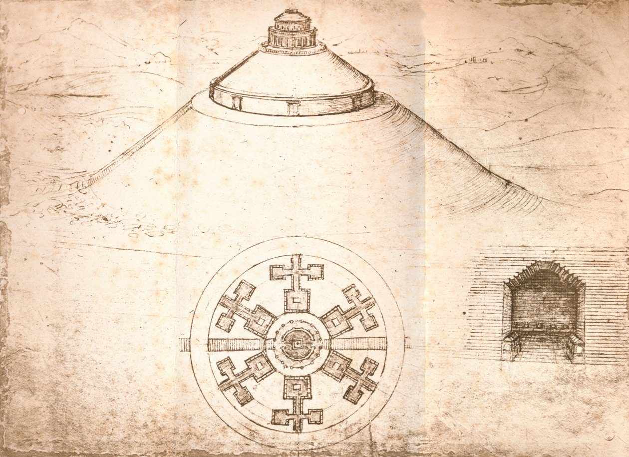 Design for et mausoleum, c1472-c1519 1883 av Leonardo da Vinci