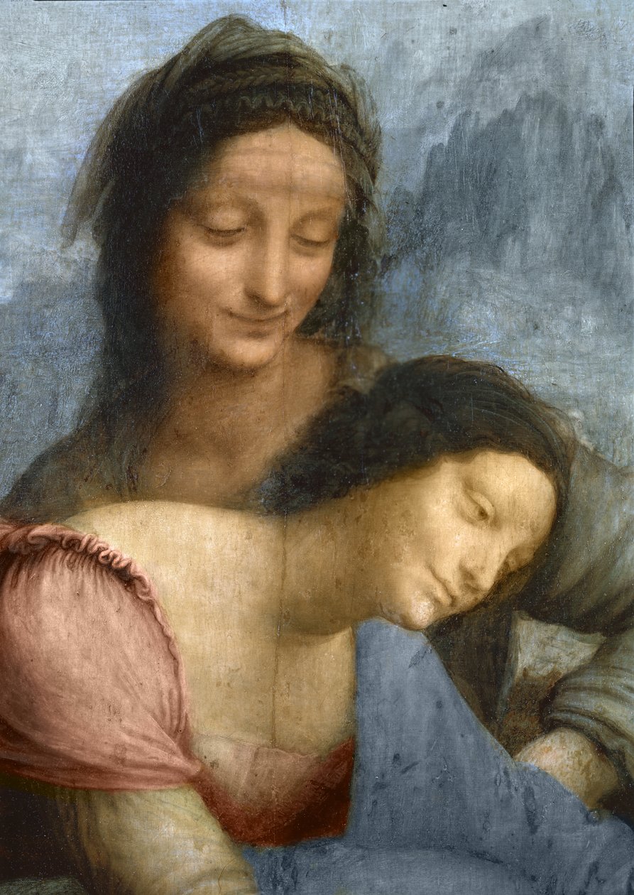 Detalj av Jomfruen og St. Anne fra Jomfruen og barnet med St. Anne, ca. 1510 (olje på panel) av Leonardo da Vinci