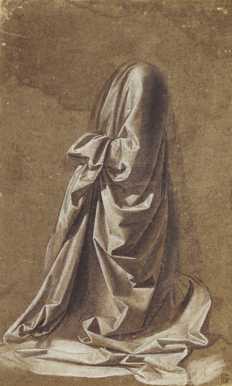 Draperistudie for en knelende figur, av Leonardo da Vinci