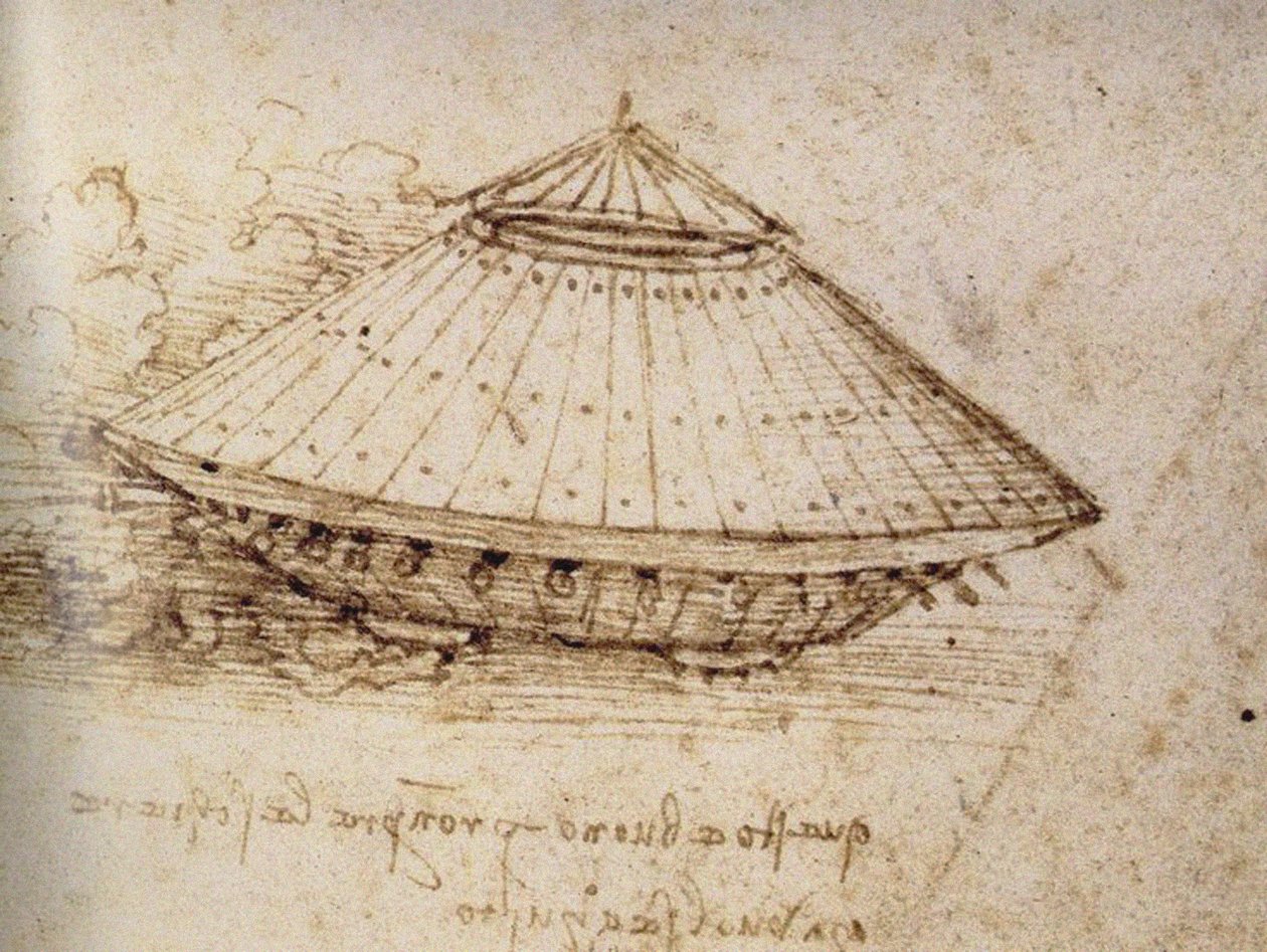 Tegning av en pansret tank, ca 1485 av Leonardo da Vinci