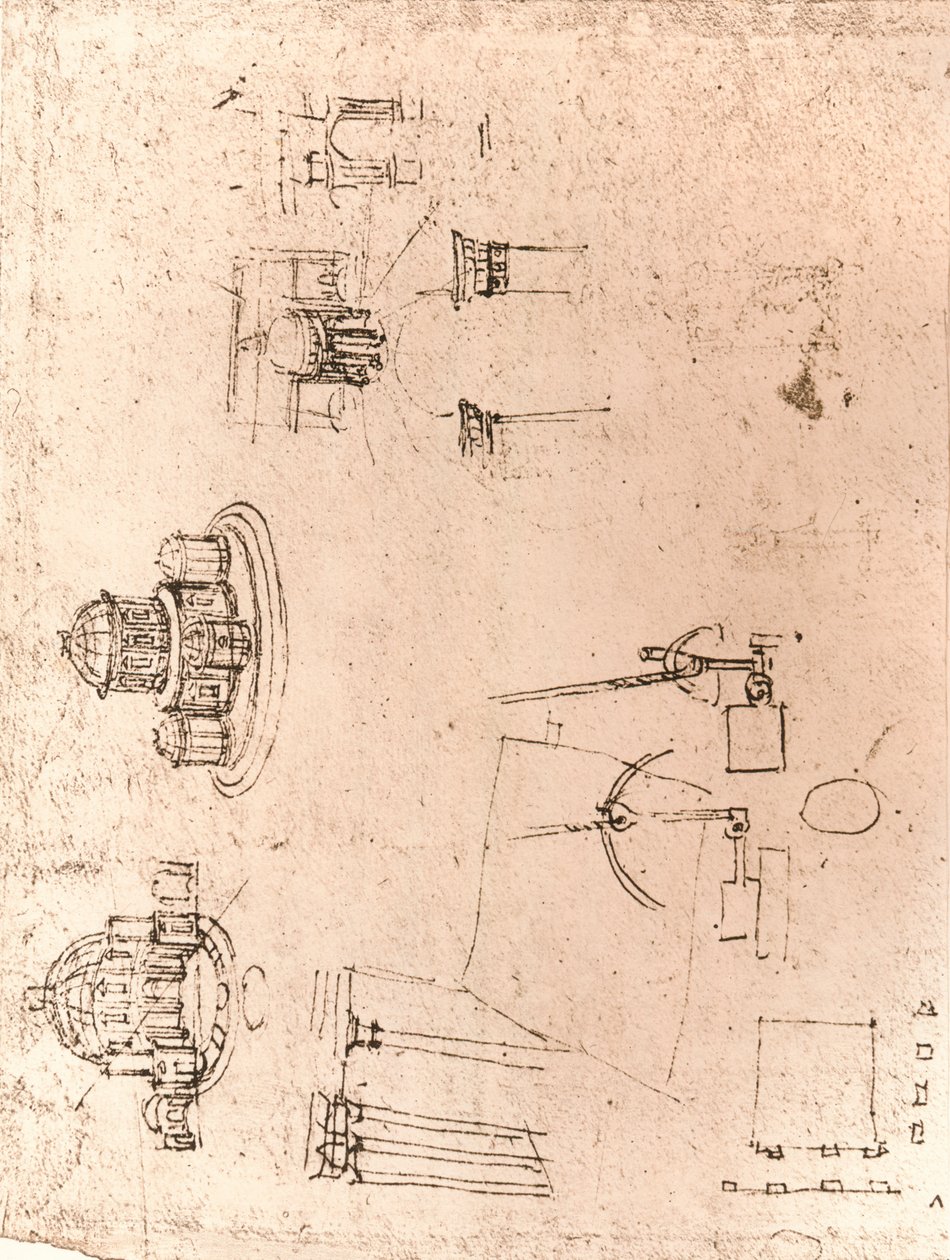 Tegning av kirkelig arkitektur, c1472-c1519 1883 av Leonardo da Vinci