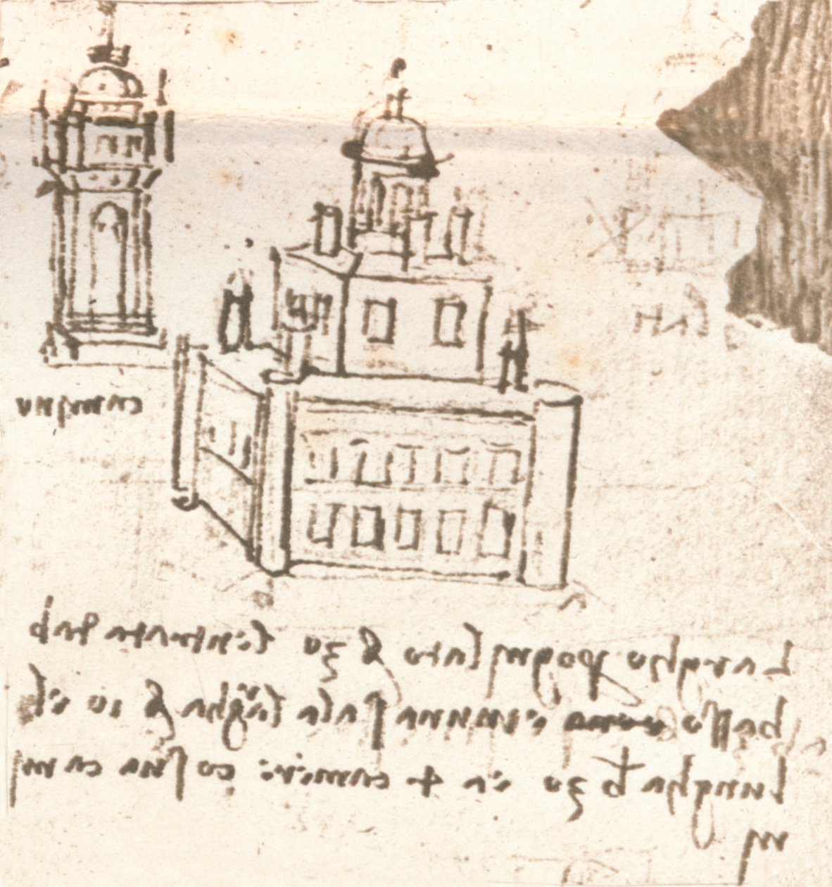 Tegning av prosjekter for slott og villaer, c1472-c1519 1883 av Leonardo da Vinci