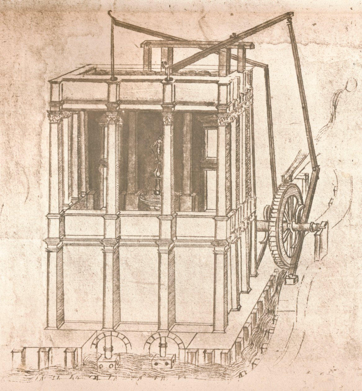 Tegning av prosjekter for slott og villaer, c1472-c1519 1883 av Leonardo da Vinci