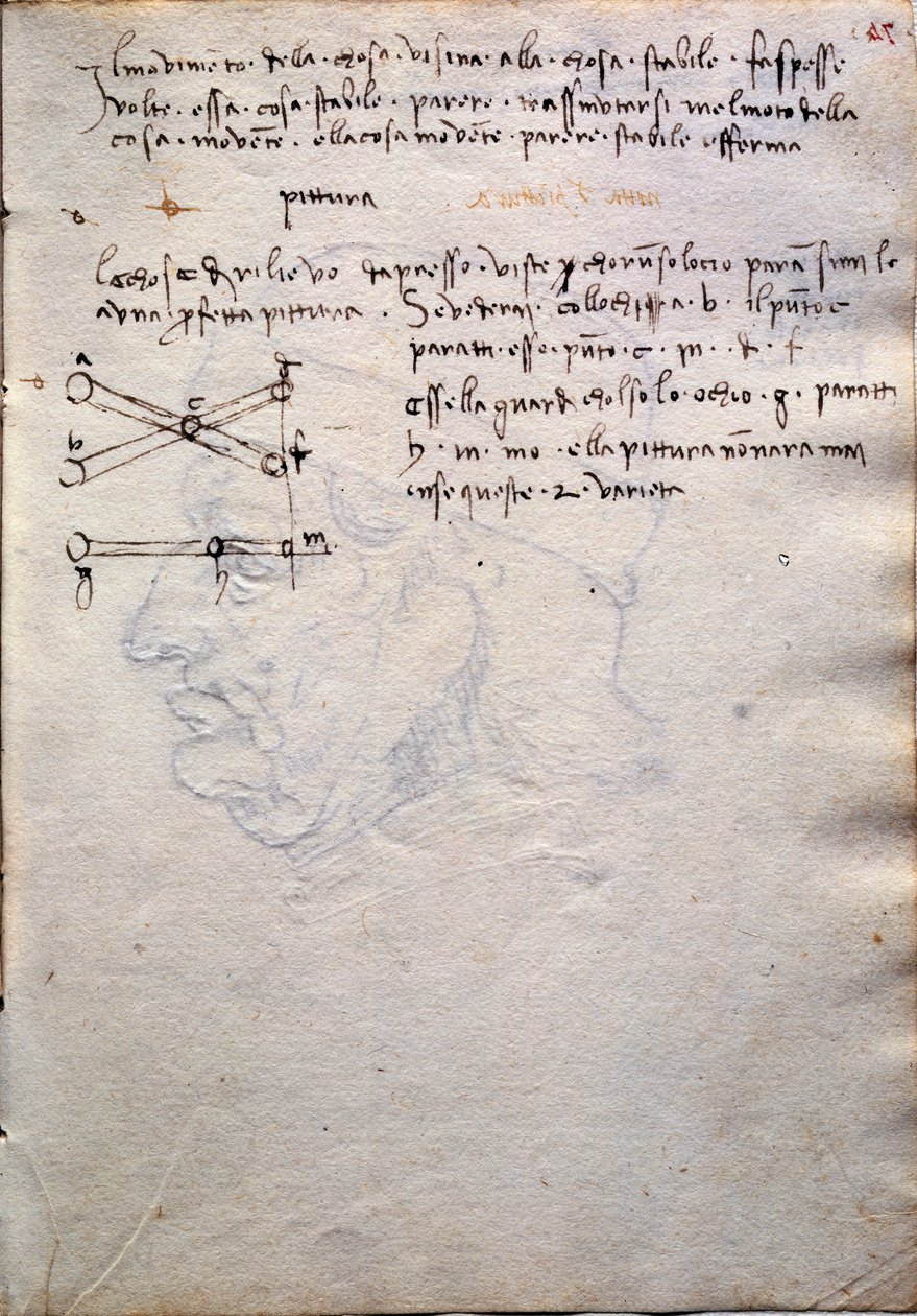 Utdrag fra maleribok, fra Codex Trivulzianus av Leonardo da Vinci