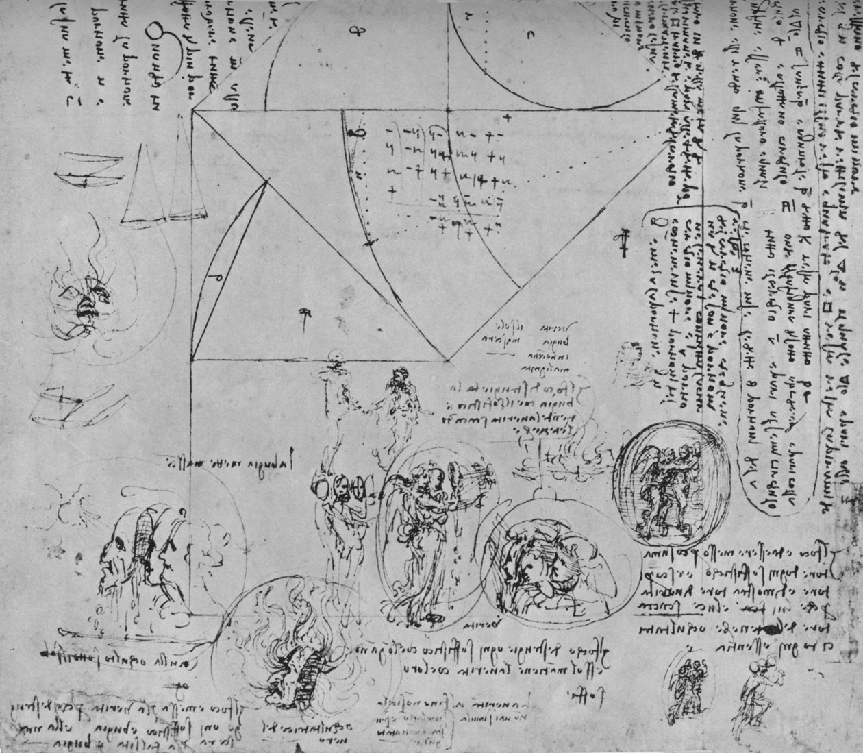 Geometriske figurer og design for allegoriske representasjoner, c1480 1945 av Leonardo da Vinci